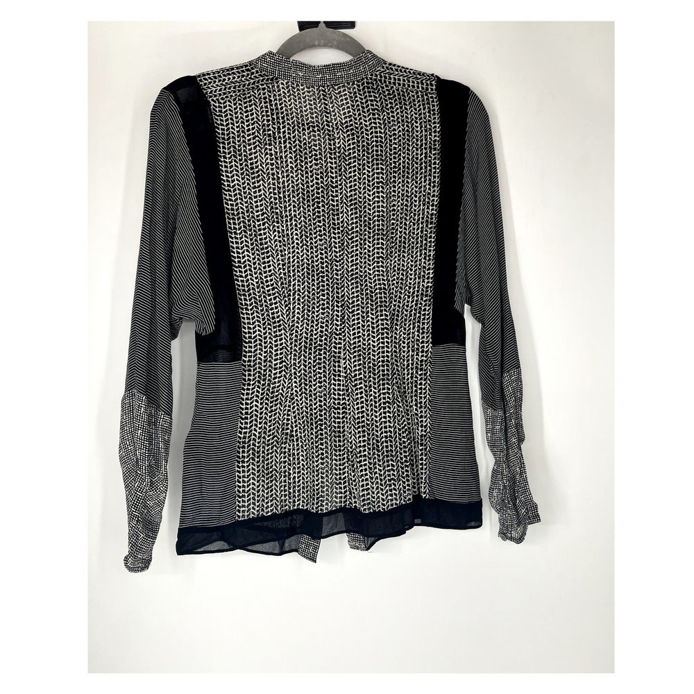 Reiss Black and White Blouse - Picture 6 of 8